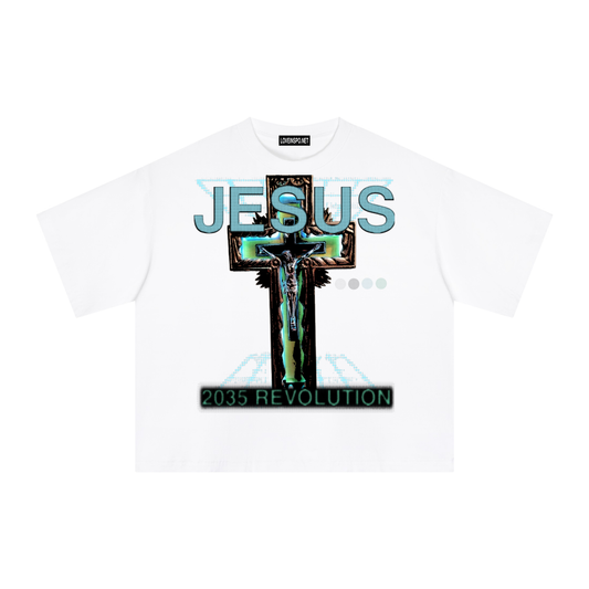 Boxy Shirt "Jesus halftone"